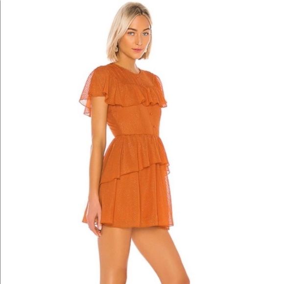 Orange with Ruffles House of Harlow Dress - Picture 8 of 8